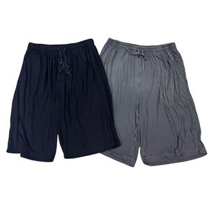 Bamboo Cool Shorts Set 2 Black Gray Lounge Pajama Drawstring Knit Men's M Lounge